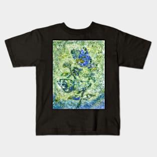 Abstract Butterflies and Plants in Watercolor Kids T-Shirt